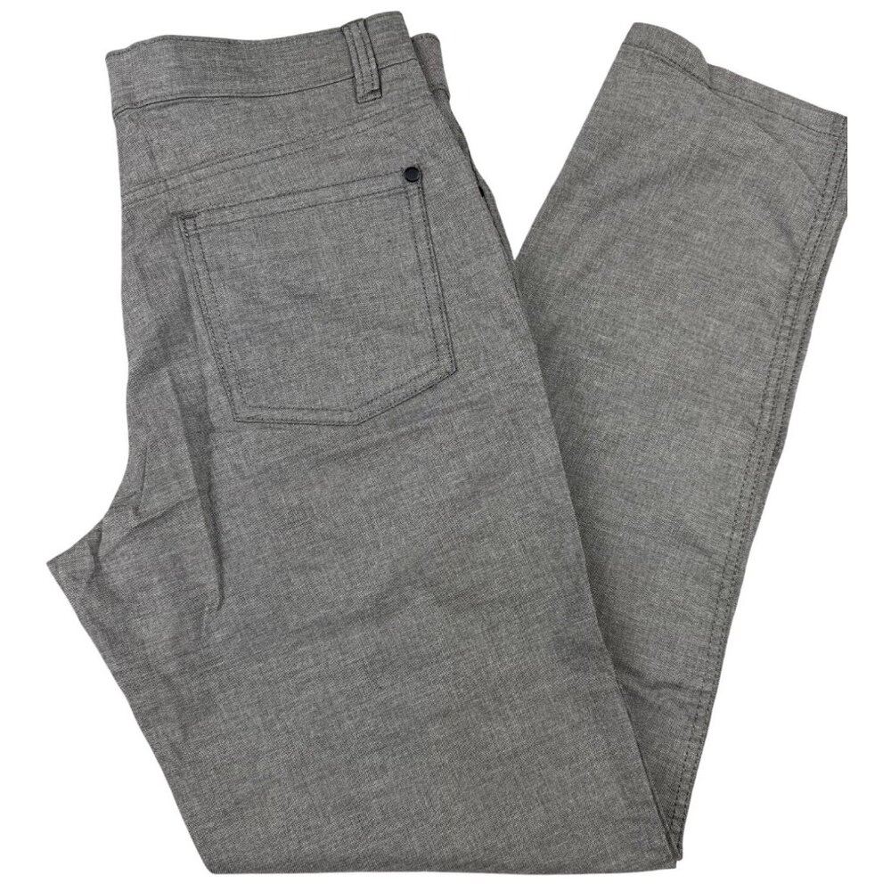 Haggar Mens Slim-Straight City Flex Pants Gray 32x32 Dinner Casual Cocktails